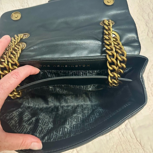 Black Quilted Handbag with Gold Chain - Picture 6 of 9